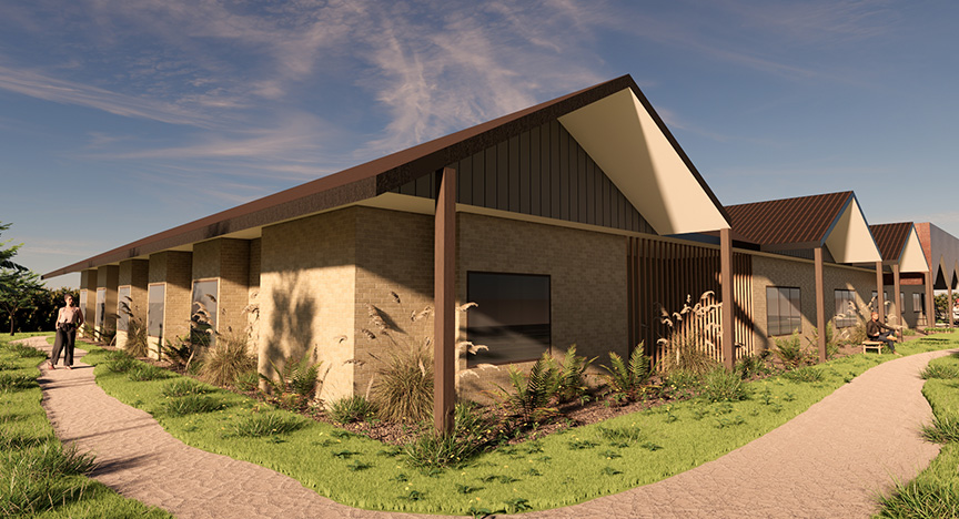 Artist impression or render of a building