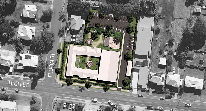 map showing location corner of high street and eldon streets rockhampton