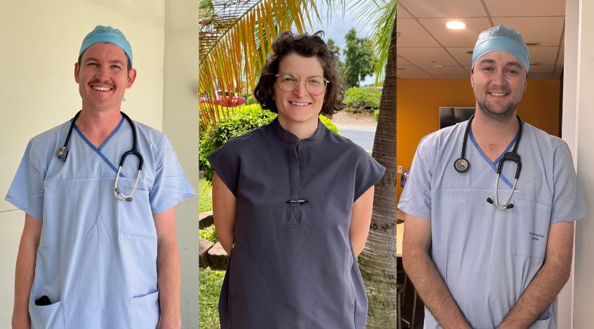 Three individual photos of Junior Doctors placed side by side.